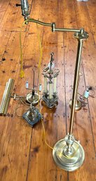 Vintage Grouping Of Vintage Brass Lamps