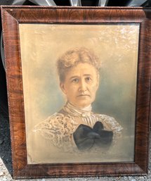 Victorian Antique Wood Frame Potrait Artwork 19.5' X 23.5'