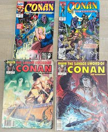 Lot Of 4 1980s And 90s 'Conan: The Barbarian Comic Books