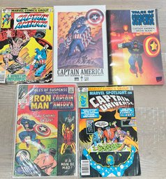 1965, 1985, 1990's Lot Of 5 Captain America, And Captain Universe Comic Books