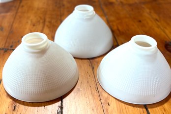 Vintage Grouping Of 3 Milk Glass Shades 6.875'