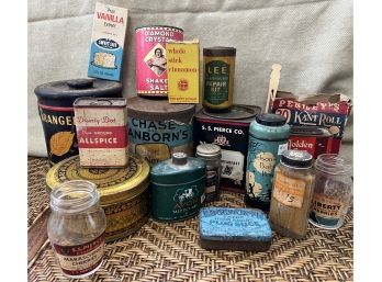 Vintage Lot Of Tin Advertising Include Durkee And McCormick Shown In Other Photos
