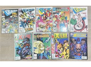 1990s Lot Of 9 Modern Era Marvel Excalibur Comic Books