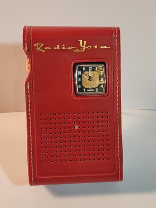 Radio Yota Old New Stock Wristwatch And Transistor Radio Set (red Case)
