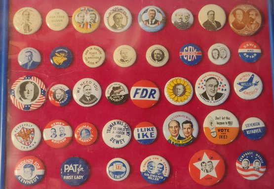 Collection Of 30 Replica Historical Campaign Pin Back Buttons
