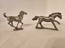 Two Pewter Horses 1 Signed Rawcliffe By P.Davis