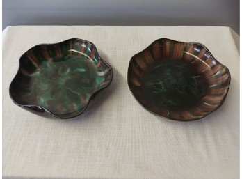 Two Beautifully Glazed V K Murztal Pottery Bowls