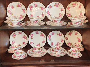 Foley English Bone China 'century Rose'luncheon Set For 12