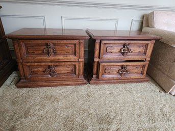 Pair Of Mid Century Two Drawer Night Stands