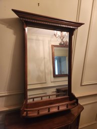 Vintage Maple Hall Mirror With Shelf