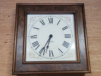 Seth Thomas Walnut And Burlwood Kitchen Clock