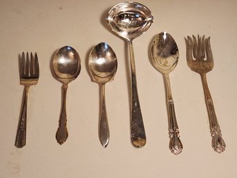 Six Pieces Of Silver Plated Servingware  Including Punch Laddle