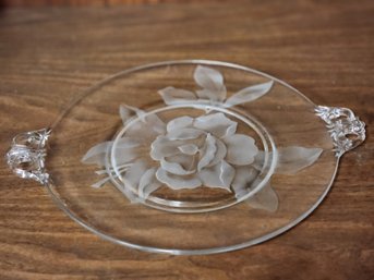 Floral Decorated Acid Etched Serving Plate