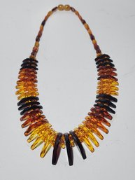 18' Amber Lucite Necklace