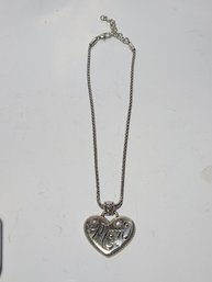 16' Chain With Mother In Heart Pendant