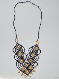 Elaborate 10 1/2' Irredescent Beaded Necklace.