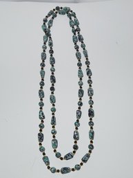 48' Strand Necklace Of Egyptian Turquoise Colord Beads