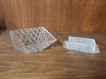 Crystal Bowl And Covered Butter Dish