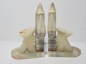 Pair Of Mexican Onyx Bookends