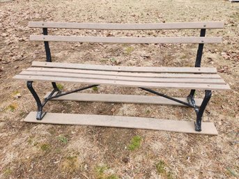 Iron And Composite Board Outdoor Garden /patio Bench