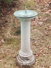 Brass Sundail Supported By Cement Pedestal