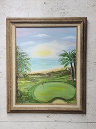 Oil Painting On Canvas Of Golf Course