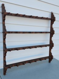 Pine Wall Shelf For Displaying Cups And Saucers