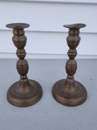 Pair Of Nineteenth Century Brass Candlesticks