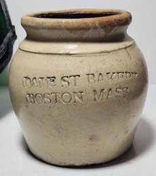 Dale Street Bakery Boston Andvertising Stonware Bean Pot