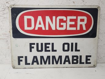 Vintage Painted Aluminum Danger Sign