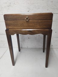 Solid Mahogany Box On Stand With Shell Inlay