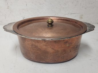 Joseph Henrich Oval Sterling Silver Lined Copper Pot