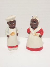 Vintage Japanese Ceramic Chef And Cook Salt And Pepper Shakers