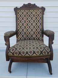 Victorian Walnut Eastlake Platform Rocking Chair