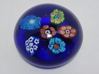 Milifiore Paperweight With Cobalt Blue Core