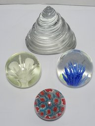 Group Of Four Art Glass Paperwieghts