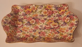 Old Foley English Bone China  Du Barry Chintz Tray