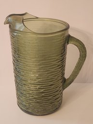 1970's Anchor Hocking  Sereno Avacado Green Water Pitcher