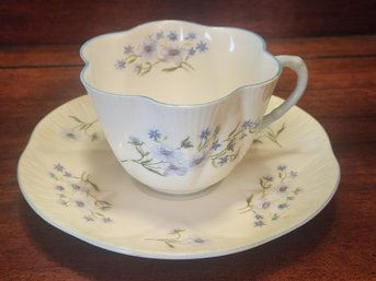 Shelley English Bone China 'Blue Rock' Cup And Saucer