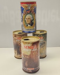 Three Simba Beer And A George Washington Beer Can