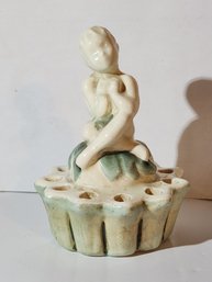 Figural Fulper Pottery Flower Frog