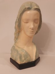 Chalkware Bust Of Young Woman