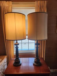 Pair Of Brass Finished Stiffel Table Lamps