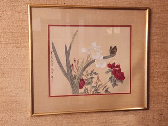 Signed Floral Japanrse Print