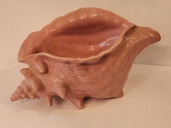 Pink Pottery Conch Shell Planter