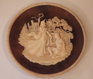 Incolay Stone Limited Edition Plate/ Wall Plaque Lancelot And Guinevere