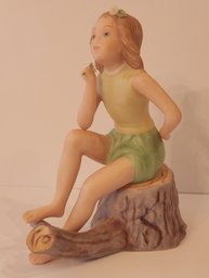 Artist Signed Figurines Of Young Girl'cobwebs' By L.Ispanky