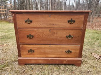 Antique Pine Three Drawer Chest