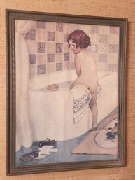 Print Of Child Entering Bath Tub