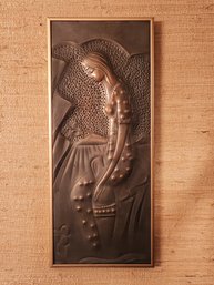 Hand Crafted Copper Picture Of Woman